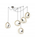 Wales Double Ring Multi Ceiling Pendant 5 Light E27 Matt Black Painted Gold-4