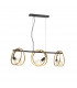Wales Double Ring Linear Ceiling Pendant 3 Light E27 Matt Black Painted Gold-1