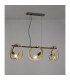 Wales Double Ring Linear Ceiling Pendant 3 Light E27 Matt Black Painted Gold-3