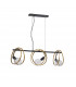 Wales Double Ring Linear Ceiling Pendant 3 Light E27 Matt Black Painted Gold-4
