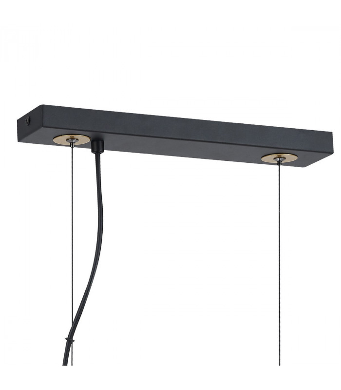 Wales Double Ring Linear Ceiling Pendant 3 Light E27 Matt Black Painted Gold-8