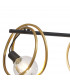 Wales Double Ring Linear Ceiling Pendant 3 Light E27 Matt Black Painted Gold-9
