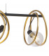 Wales Double Ring Linear Ceiling Pendant 3 Light E27 Matt Black Painted Gold-10