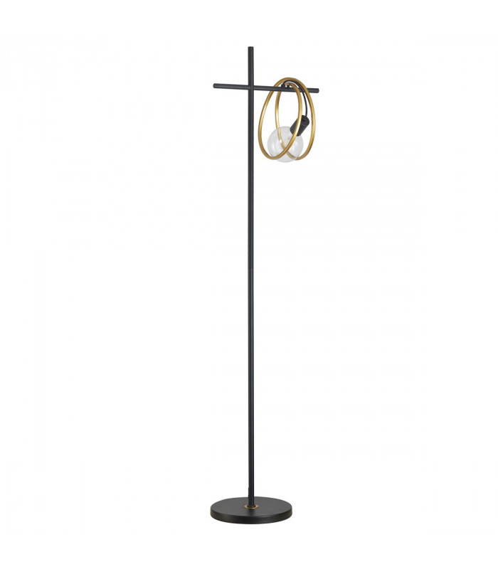 Wales Double Ring Floor Lamp E27 Matt Black Painted Gold-4