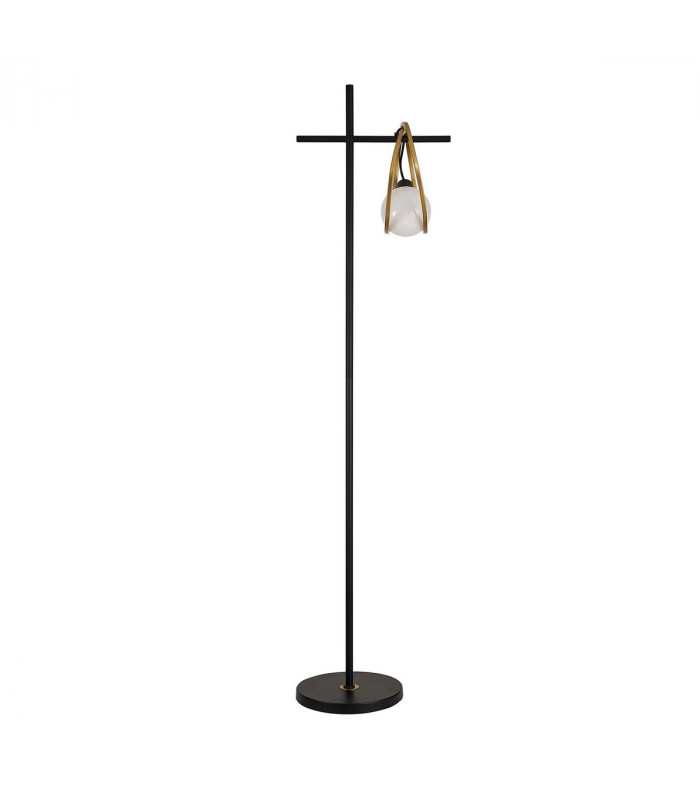 Wales Double Ring Floor Lamp E27 Matt Black Painted Gold-6