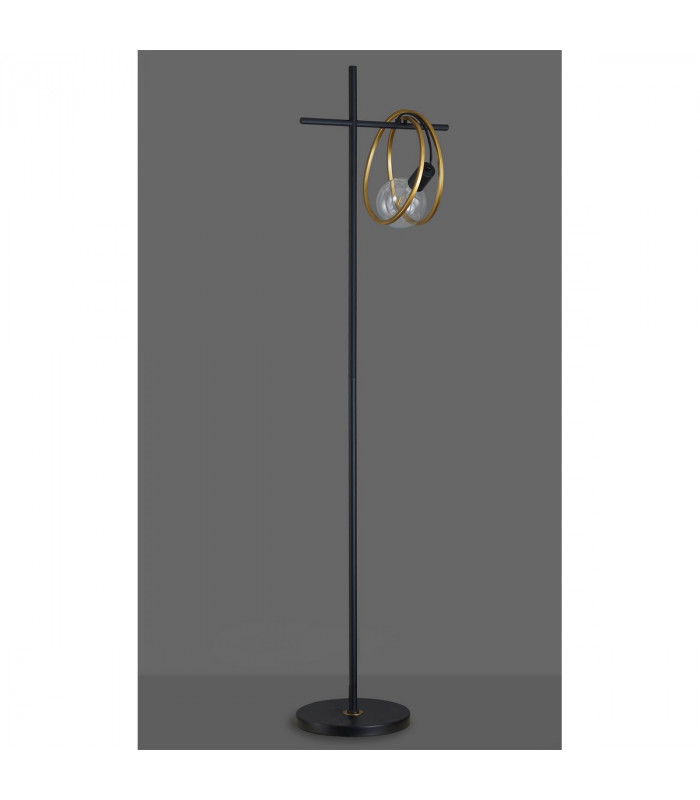 Wales Double Ring Floor Lamp E27 Matt Black Painted Gold-10