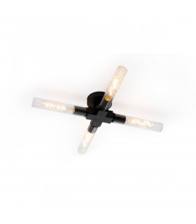 Conesville Bathroom 4 Light Ceiling Lamp E27 IP44 Satin Black-1