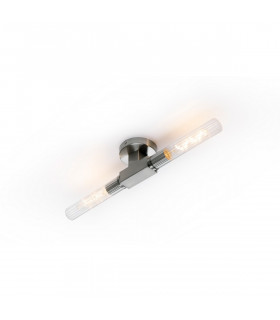 Conesville Bathroom 2 Light Wall Lamp Ceiling Lamp E27 IP44 Satin Nickel-1