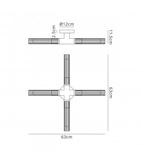 Conesville Bathroom 4 Light Ceiling Lamp E27 IP44 Satin Nickel-2