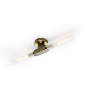 Conesville Bathroom 2 Light Wall Lamp Ceiling Lamp E27 IP44 Antique Brass-1