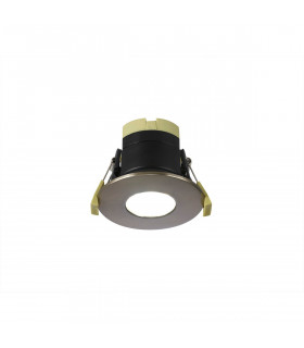 Canajoharie Dimmable CCT LED Fire Rated DownFitting Antique Brass Fascia IP65-1