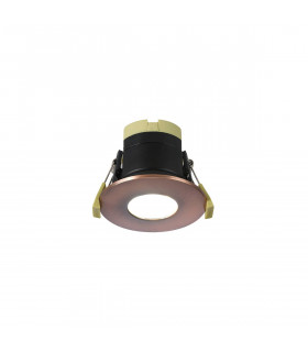 Canajoharie Dimmable CCT LED Fire Rated DownFitting Antique Copper Fascia IP65-1