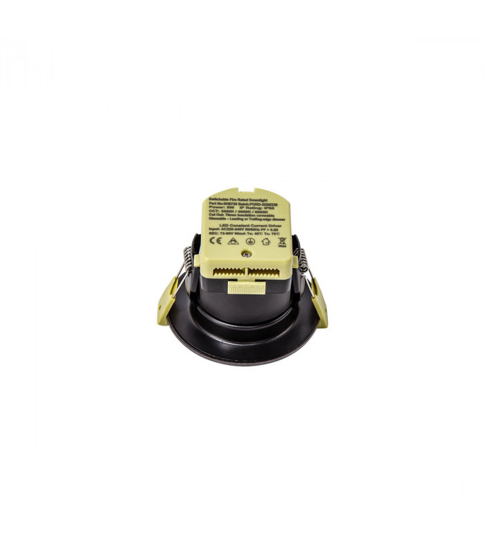 Canajoharie Dimmable CCT LED Fire Rated DownFitting With Graphite Fascia IP65-7