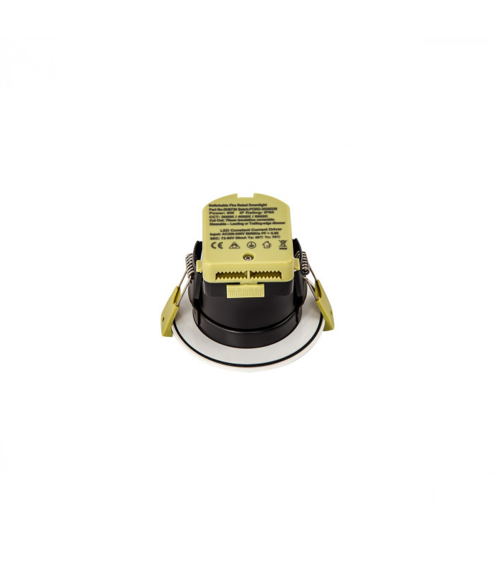 Canajoharie Dimmable CCT LED Fire Rated DownFitting With Matt White IP65-7