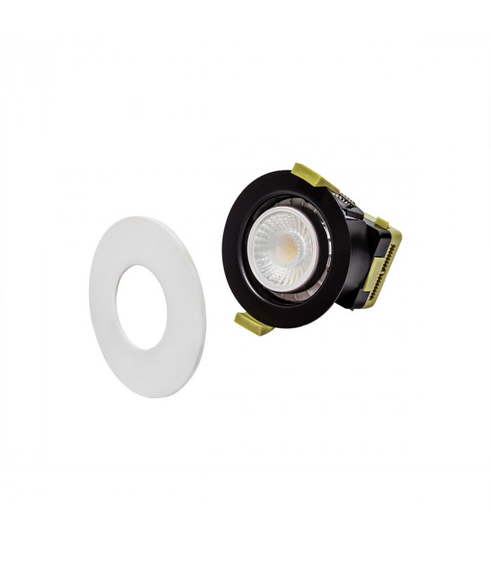 Canajoharie Dimmable CCT LED Fire Rated DownFitting With Matt White IP65-9