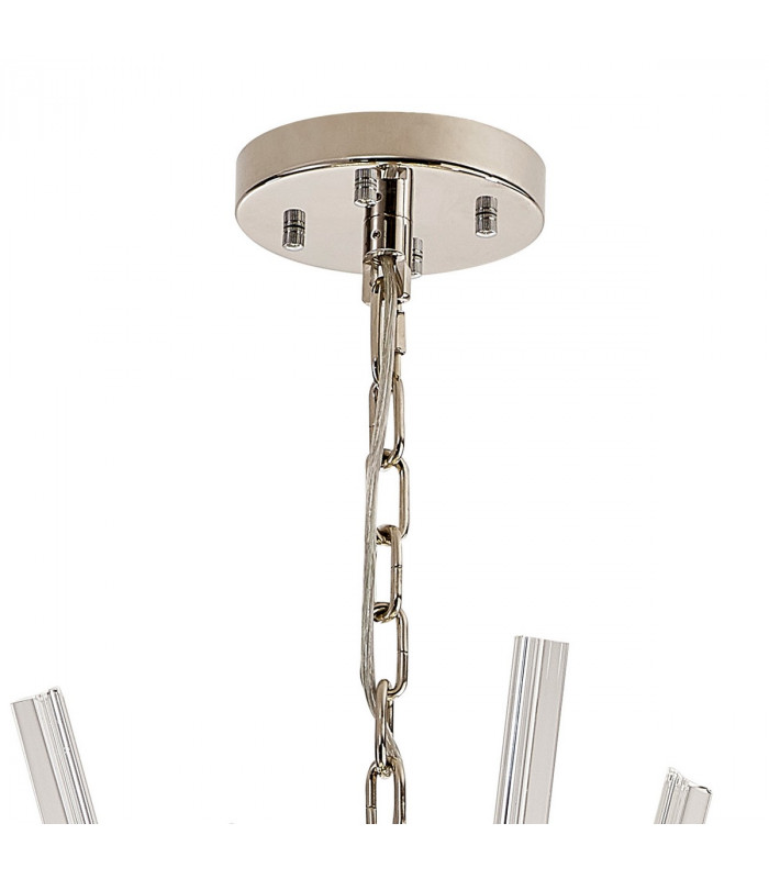 Hornby 32 Light E27 Vertical Oval Ceiling Pendant Polished Nickel Clear Glass-5