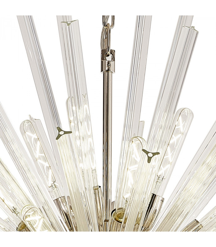 Hornby 32 Light E27 Vertical Oval Ceiling Pendant Polished Nickel Clear Glass-6