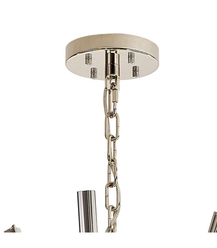 Hornby 32 Light E27 Vertical Oval Ceiling Pendant Polished Nickel Smoke Glass-5