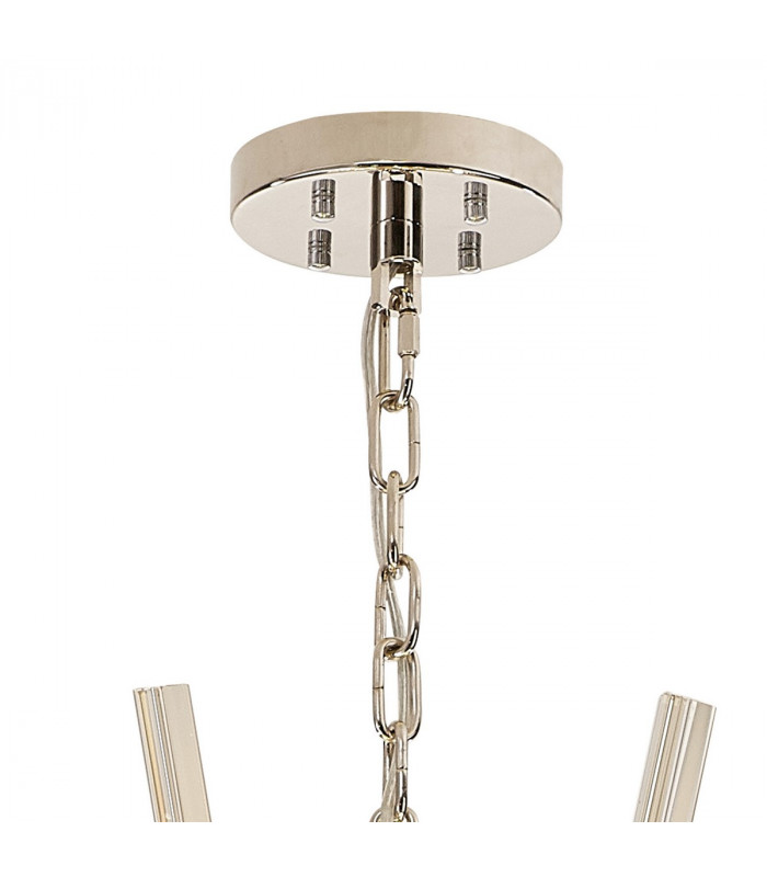 Hornby 32 Light E27 Vertical Oval Ceiling Pendant Polished Nickel Champagne Glass-5