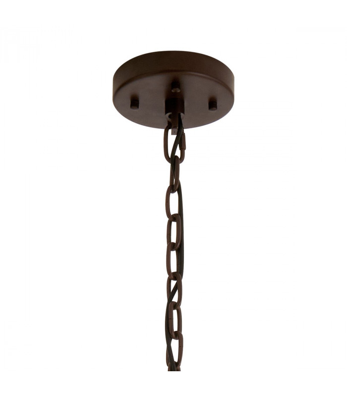 Hornby 32 Light E27 Vertical Oval Ceiling Pendant Brown Oxide Smoke Glass-5