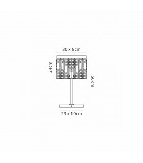Wethersfield 30x10cm Rectangular Table Lamp 2 Light E14 Gold Crystal-2
