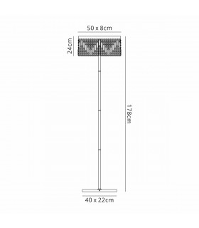 Wethersfield 50x15cm Rectangular Floor Lamp 4 Light E14 Gold Crystal-2