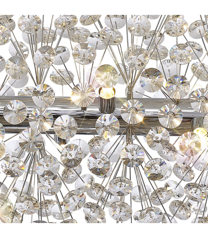 Salisbury Oblong Linear Ceiling Pendant 10 Light G9 Polished Chrome Crystal (28 extra sets of crystal)-7