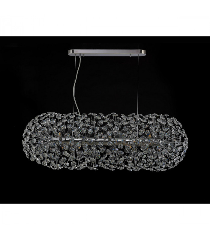 Salisbury Oblong Linear Ceiling Pendant 10 Light G9 Polished Chrome Crystal (28 extra sets of crystal)-8