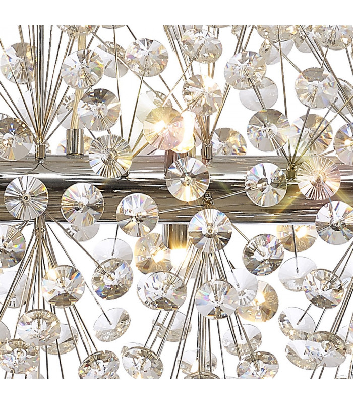 Salisbury Oblong Linear Ceiling Pendant 14 Light G9 Polished Chrome Crystal (44 extra sets of crystal)-7
