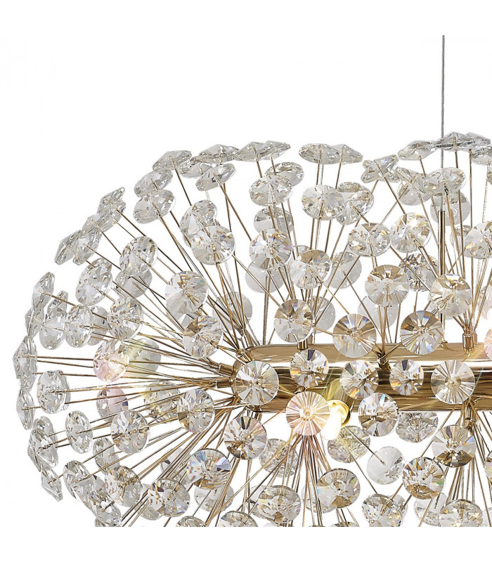 Salisbury Oblong Linear Ceiling Pendant 10 Light G9 French Gold Crystal (28 extra sets of crystal)-6