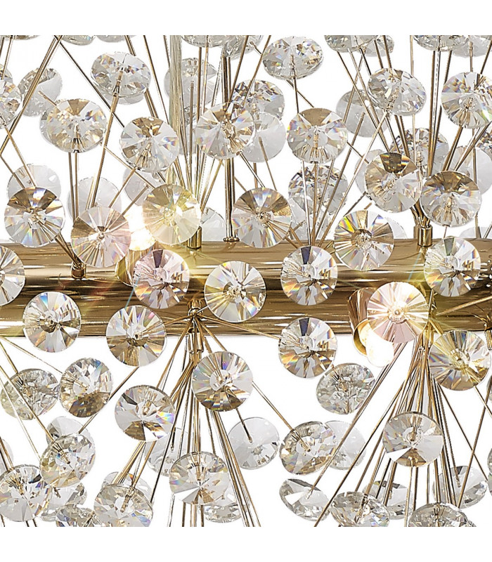 Salisbury Oblong Linear Ceiling Pendant 10 Light G9 French Gold Crystal (28 extra sets of crystal)-7