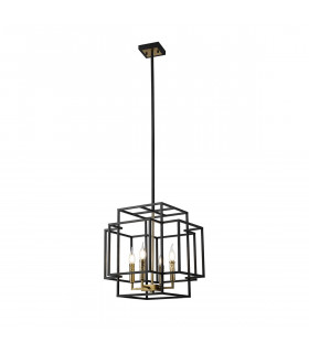 Delaware Ceiling Pendant 4 Light E14 Black Gold-1