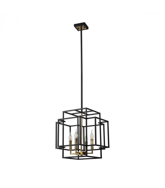 Delaware Ceiling Pendant 4 Light E14 Black Gold-4
