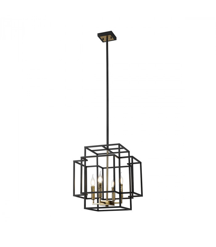 Delaware Ceiling Pendant 4 Light E14 Black Gold-5