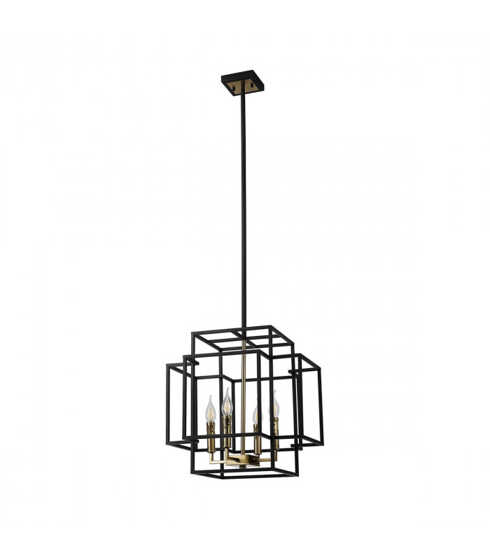 Delaware Ceiling Pendant 4 Light E14 Black Gold-6