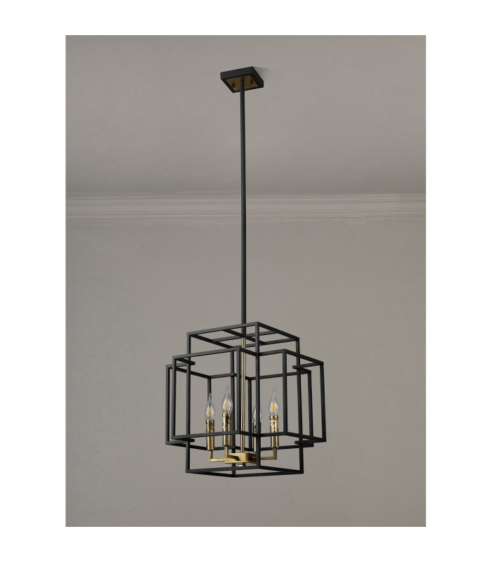 Delaware Ceiling Pendant 4 Light E14 Black Gold-10