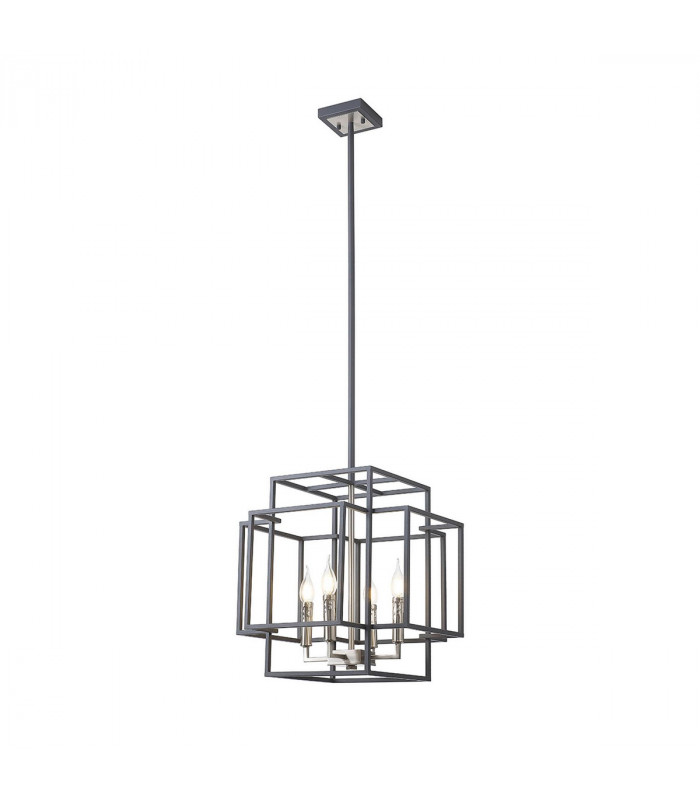 Delaware Ceiling Pendant 4 Light E14 Anthracite Satin Nickel-1