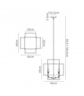 Delaware Ceiling Pendant 4 Light E14 Anthracite Satin Nickel-2