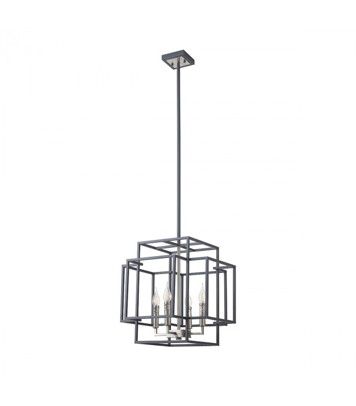 Delaware Ceiling Pendant 4 Light E14 Anthracite Satin Nickel-4
