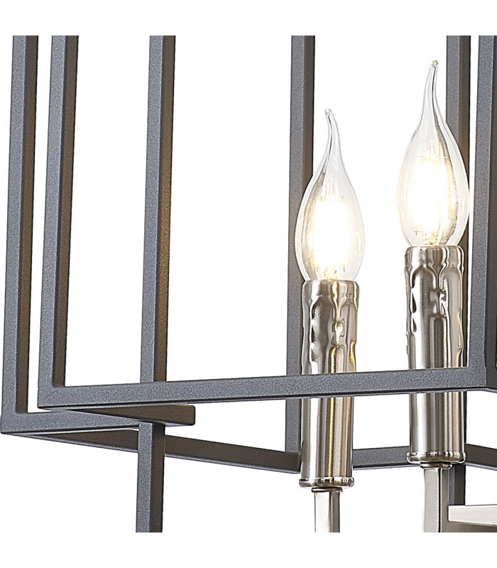Delaware Ceiling Pendant 4 Light E14 Anthracite Satin Nickel-7
