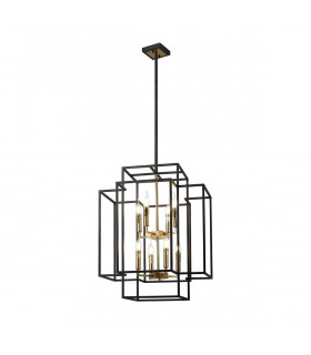 Delaware Ceiling Pendant 8 Light E14 Black Gold-1