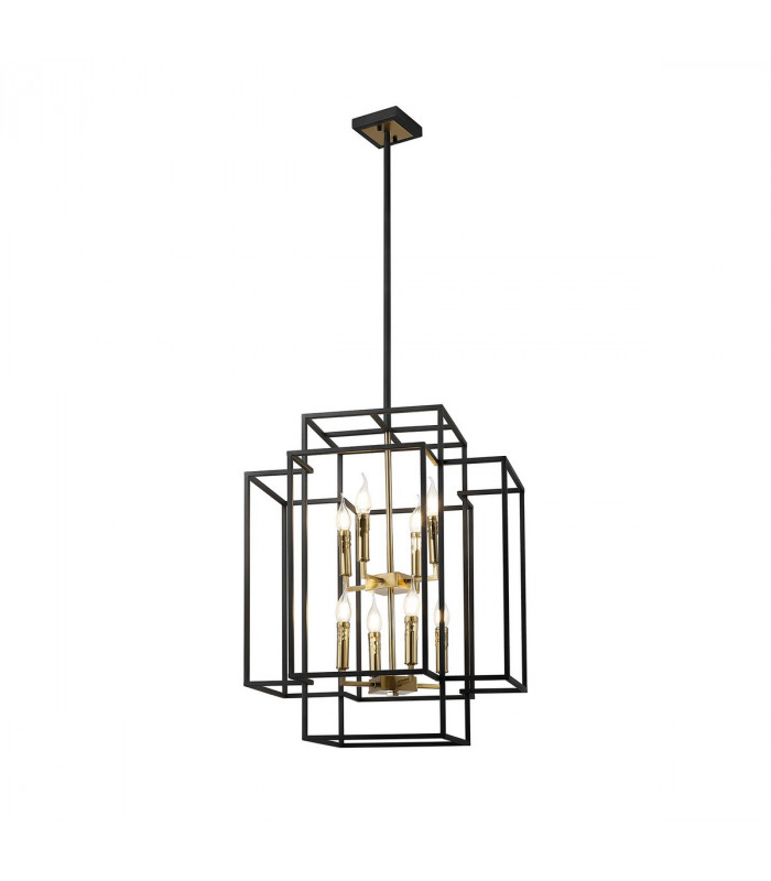 Delaware Ceiling Pendant 8 Light E14 Black Gold-1