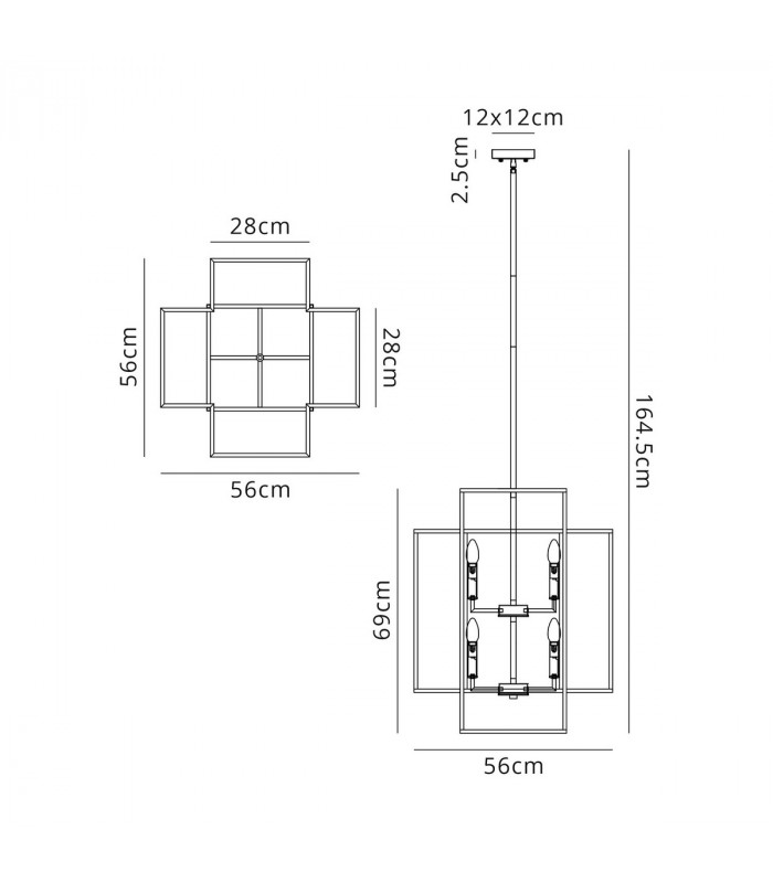 Delaware Ceiling Pendant 8 Light E14 Black Gold-2