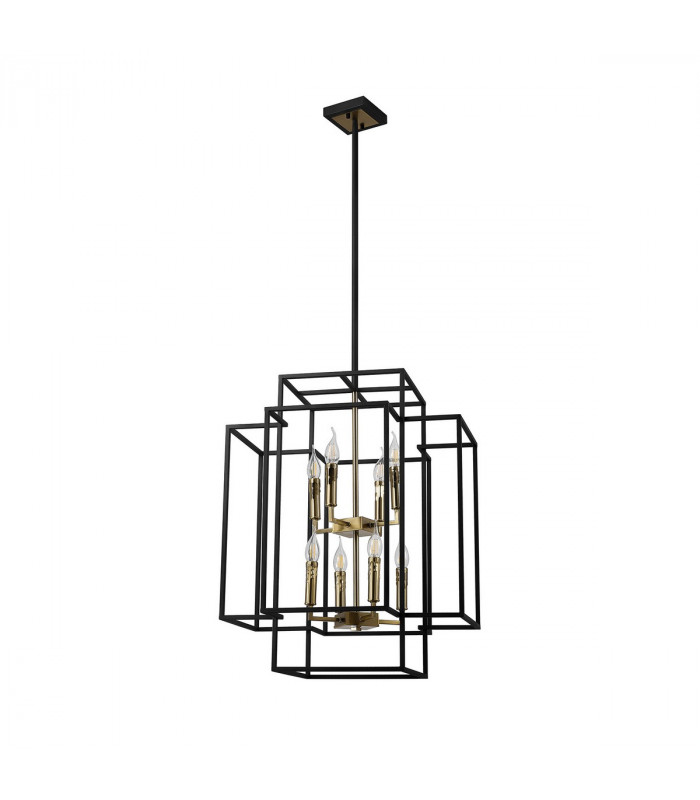 Delaware Ceiling Pendant 8 Light E14 Black Gold-4