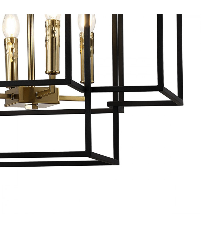Delaware Ceiling Pendant 8 Light E14 Black Gold-7
