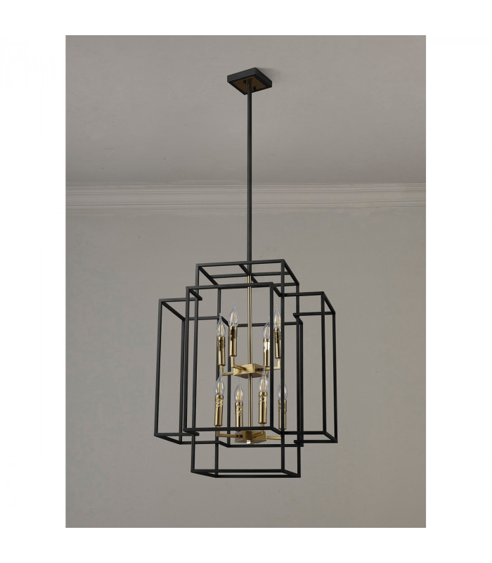 Delaware Ceiling Pendant 8 Light E14 Black Gold-8