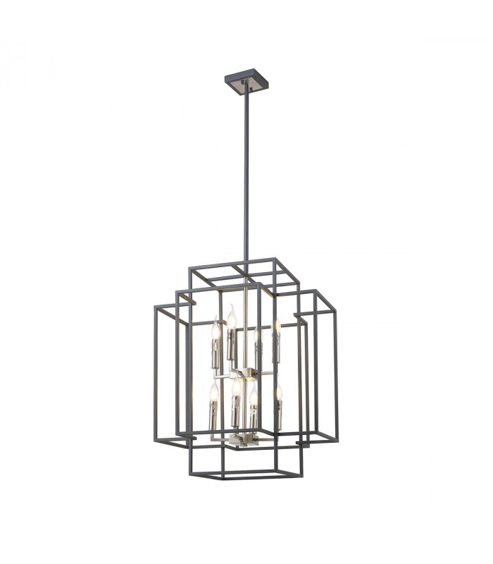 Delaware Ceiling Pendant 8 Light E14 Anthracite Satin Nickel-1