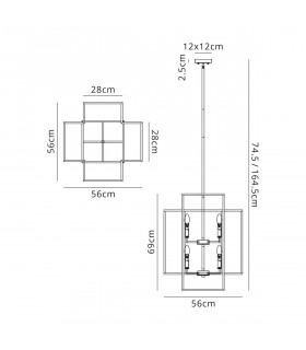 Delaware Ceiling Pendant 8 Light E14 Anthracite Satin Nickel-2