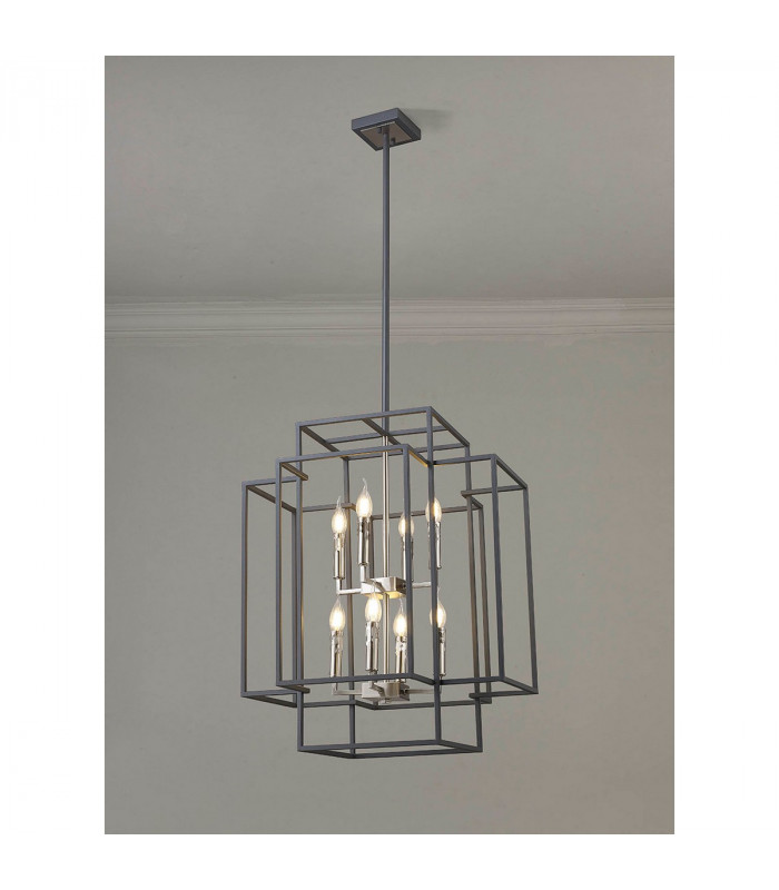 Delaware Ceiling Pendant 8 Light E14 Anthracite Satin Nickel-3