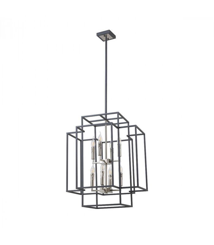 Delaware Ceiling Pendant 8 Light E14 Anthracite Satin Nickel-4